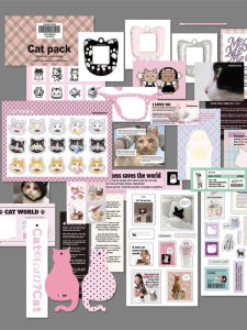 Daindemoon Sticker Pack Cat Cards Hot Sale Handmade Mobile Phone Decoration Photo Prop Daindemoon Cat Stickers for Scrapbooking