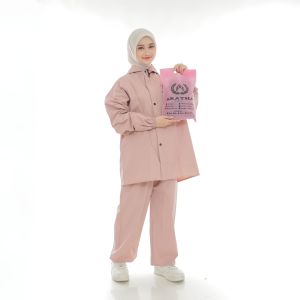 ARATHA Raincoat Jas Hujan Setelan Dewasa Pria Wanita Bahan PVC Anti Rembes Tebal dan Elastis