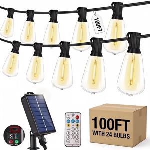 Solar G40 Fairy Lights Outdoor IP65 Waterproof Energy Saving Auto On/Off LED String Light for Home Garden Party Courtyard Balcony Festival Decor