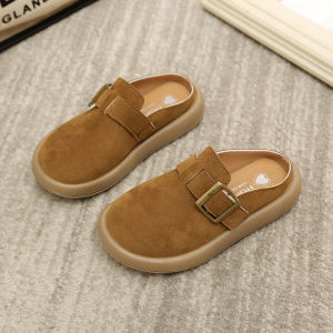 Childrens UGG Slippers Fleece Lined Half Slippers Lamb Fur Clog Shoes Winter Warm Cotton Slippers Boys Girls Retro Style