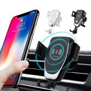 Bộ Sạc Xe Hơi Không Dây VIKEFON Có Giá Đỡ Điện Thoại Gắn Lỗ Thông Hơi Đế Sạc Nhanh Cho iPhone 15/14/13/12/11 Pro Max Samsung - 15W
