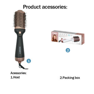 Kemei KM-565 One Step Hair Dryer Hair Dryer Brush Portable Hot Heat Air Comb Blow Salon Dryer Brush