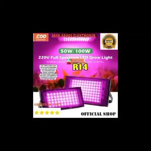 R14 V227 ORI LAMPU ULTRAVIOLET UV 50 WATT SOROT SUPER TERANG GROW LIGHT LED LAMP PENUMBUH TANAMAN H