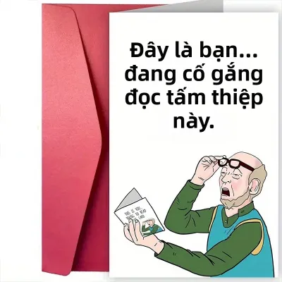 Thiệp Chúc Mừng Sinh Nhật Vui Nhộn Kèm Phong Bì - Thiệp Giả Mạo Văn Bản Độc Đáo Để Làm Quà Tặng Thú Vị