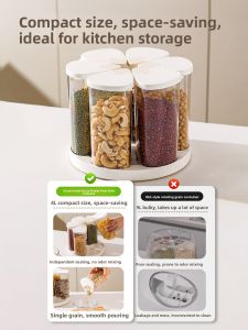 KAWASIMAYA Rotating Multi-Grain Storage Box New 2025 Home Use Divided Sealed Barrel Rice Tub Bean Storage Canister