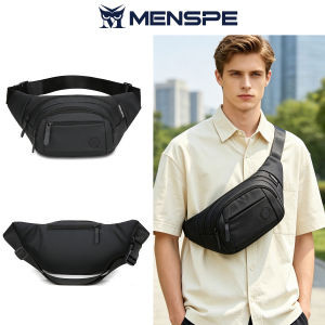 MENSPE Mens Waist Bag Sports Chest Bag Outdoor Fitness Bag Large Capacity Casual Bag Canvas Street Shoulder Bag Versatile Fashion Chest Bag Fitness Bag Travel Bag For Men Women