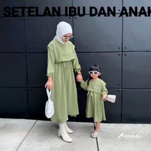 Gamis Couple Ibu dan Anak Qalisya: Label Baju Couple Ibu Dan Anak Usia 2-9 Tahun Terjual Terpisah