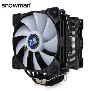 SNOWMAN BLACK EDITION MT6 MT-6 12cm CPU Heatsink Cooler Dual Fan 6 Pure Copper Heat Pipes Desktop PC Cooler 4 Pin PWM
