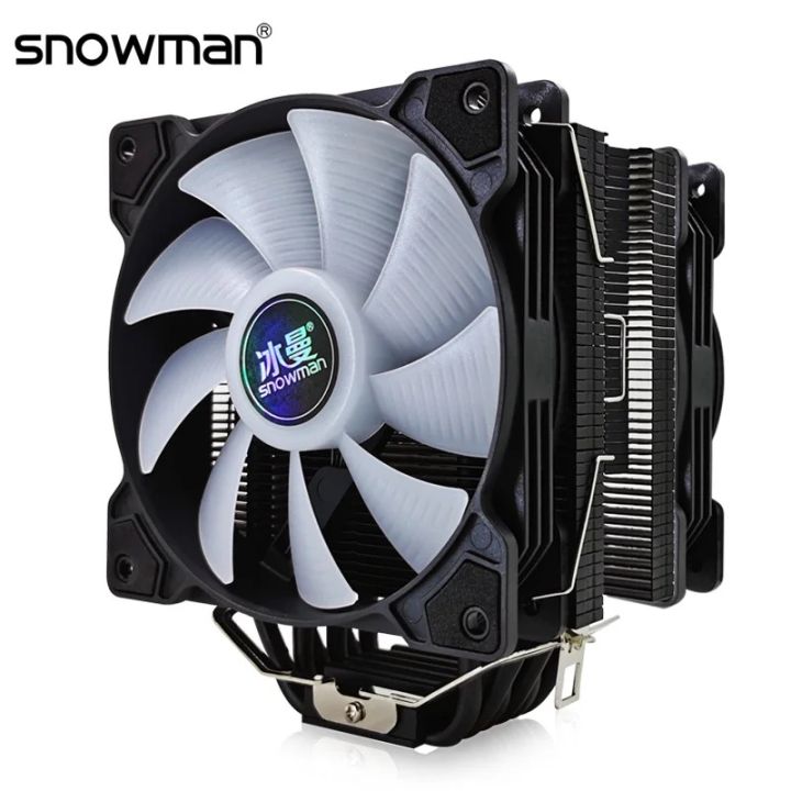 SNOWMAN BLACK EDITION MT6 MT-6 12cm CPU Heatsink Cooler Dual Fan 6 Pure ...
