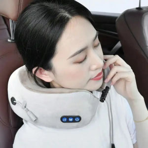 U-Shaped Electric Neck Massage Pillow Cervical Memory Sponge Neck Massager Heated Massage Pillow Suitable For Relaxing