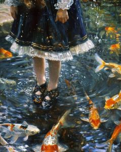 KAYOU | Acrylic Paint By Numbers Koi Pond Skirt Painting By Numbers on Canvas Coloring By Number for Adults Paint Digital Art