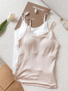 Silk Strap Vest Bra One Piece Heavyweight Mulberry Silk Sleepwear Outdoor Wearable with Chest Pad Summer Simple Style Womens Underwear