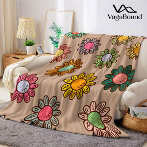 Chăn Flannel Họa Tiết Hoa Cúc Retro Ấm Áp Mềm Mại Phong Cách Hiện Đại Trang Trí Halloween Giáng Sinh Dùng Được Quanh Năm Quà Tặng Ấm Cúng 100% Polyester