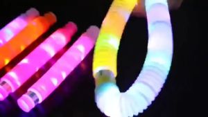 DIY LED Retractable Light Tube Rainbow Pop Tube Toys Sensory Fidget Toys Flash Light Autism Kids Stress Relief Toys