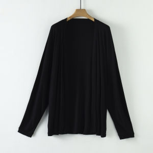 Miiow | MiiOW Summer Lightweight Silk Blend Knitted Long Sleeve Open Cardigan Womens Top Acetate Lyocell Base Layer Slim Fit Outerwear