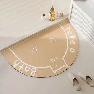 VIKAMA Cartoon Animal-Print Non-Slip Mat: Absorbent and Quick-Drying Bathroom Toilet and Hallway Mat for Home Décor