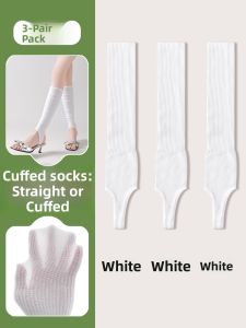 JINGCHI | Summer Thin Footwear Socks Womens New Half Palm Calf Socks Grey Leg Covers For Sandals Breathable Socks Comfortable Leggings