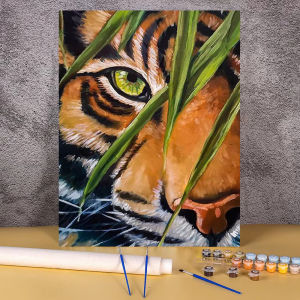 BILIBILI | Oil Painting Package Book Cat Diy Paint By Numbers for Adults on Canvas Acrylic Paint Kit Wall Art Home Decoration Gift