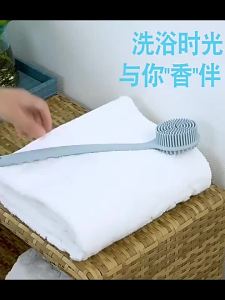 Bàn Chải Chà Lưng Bằng Silicon Dùng Khi Tắm - Tay Cầm Dài Lông Mềm Hai Mặt Tẩy Tế Bào Chết Massage Làm Sạch Sâu Cơ Thể Phụ Kiện Tắm Cho Nam & Nữ