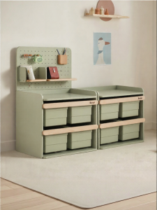 Multifunctional Storage Cabinet Toy Organizing Feeding Station Bookshelf