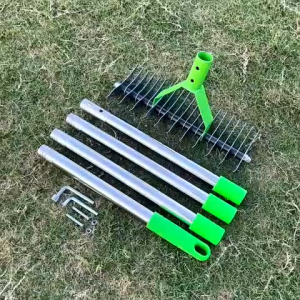 Multi-Purpose Thatch Leaf Grass Rake Kalaykay Soil Loosening Tool for Lawn Yard Garden Maintenance