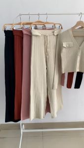 SET5811 Lulu Lala Premium Rib Knitted Set