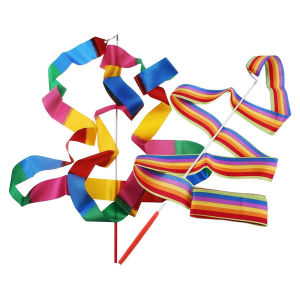 Moda 2m/3.6m Colorful Dance Ribbon Art Gymnastic Gym Ribbons Ballet Streamer Twirling Rod Stick For Training