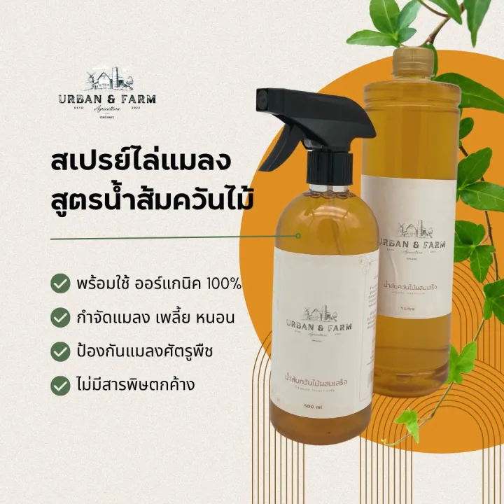 สเปรย์ไล่แมลง Urban & Farm สูตรน้ำส้มควันไม้