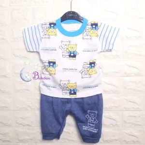 BOBOBAM BAJU BAYI LAKI LAKI SETELAN ANAK COWO LUCU STELAN COWOK 6 12 BULAN KEREN TRENDY KEKINIAN BEAR