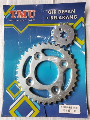 Gear Gir 428 36-14T Paket Honda Supra Fit New Supra X 125 Karisma TMU