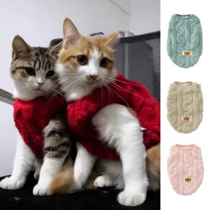 Cute Warm Cat Clothes Autumn Winter Fleece Sweater For Small Cats Dog Apparel Kitten Puppy Pullover Pet Sphynx Christmas Costume