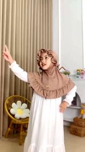 JILBAB ANAK / KERUDUNG ANAK / RAINA SIZE M : 3-7 TAHUN / JILBAB INSTAN / JILBAB TERLARIS