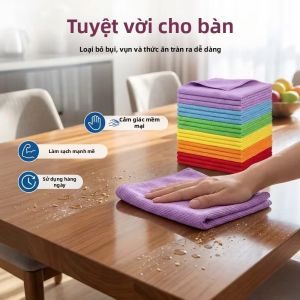 QUHE | Khăn Lau Đa Năng Sợi Siêu Mịn Thân Thiện Với Môi Trường Tái Sử Dụng Được Thấm Hút Tốt Bền Khô Nhanh Hình Vuông Dùng Cho Nhà Bếp