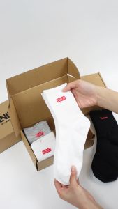 Tất cổ cao KJ loại trơn nam nữ dày dặn co giãn tốt thấm hút mồ hôi cao cấp-KJ Vua Quần Jeans