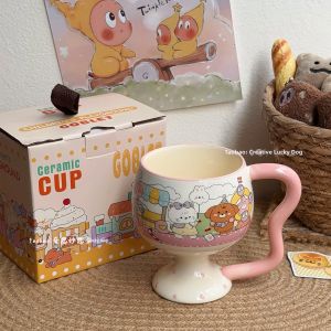 Cute Cartoon Ceramic Mug with Spoon