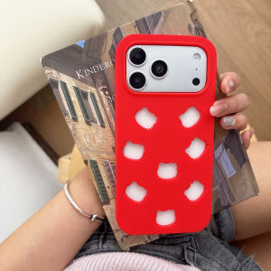 Sanrio | Korean INS Hollow Out Hello Kitty Phone Case For iPhone 16 17 Pro Max 16 Plus 16 17 Pro Heat Dissipation Silicone Phone Cover