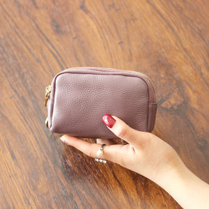 High-End Short Leather Coin Purse Korean Japanese Style Key Holder Multi-Functional Coin Wallet Top Layer Cowhide Womens Wallet