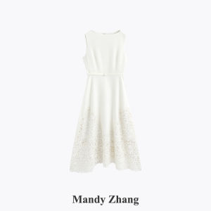 Richest Family Style Lace Splicing Acetate Off-Shoulder Dress