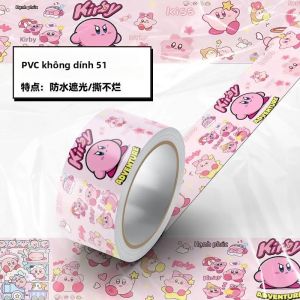 Bandai | Nhãn Dán Băng Kirby Dễ Thương - Trang Trí Có Thể Xé Được Bền Chống Nước Cho Vali Hồ Cá Máy Tính Xách Tay Đồ Trang Trí Tự Làm Trang Trí ACG