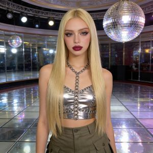 Europe America and Africa new medium-length straight hair chemical fiber wig
