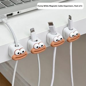 Desktop Table Edge Magnetic Clip Cable Charging Line Organizer