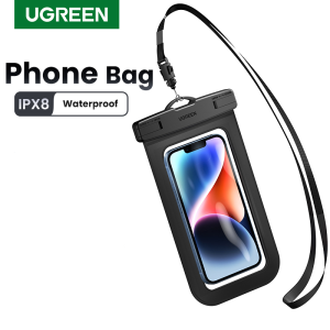 UGREEN 6.7 inch Waterproof Phone Case Support Touch ID Universal Durable Underwater Dry Bag for Smartphone iPhone 15 14 13 Pro Max iPhone 15 14 Plus iPhone 11 12 Pro MaxXiaomi Redmi Note 7 Samsung Huawei OnePlus LG etc