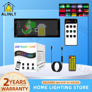 Car LED Sign 5V USB LED Matrix Pixel Panel Bluetooth APP RGB Pattern Graffiti Scrolling Text Animation DIY Programmable Flexible LED Display Light ALINLT
