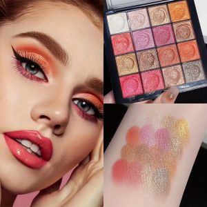 16 Earth Tone Eyeshadow Palette Matte Pearl Shimmer Milk Tea Color Mermaid Orange Natural Nude Makeup Palette สําหรับทุกสภาพผิว