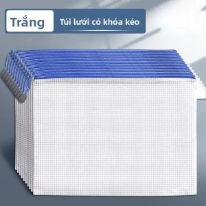 Túi Đựng Tài Liệu Có Khóa Kéo Dạng Lưới Chống Thấm Nước A3/A4/A5/A6 Dùng Làm Cặp Hồ Sơ Đựng Đồ Dùng Học Tập Văn Phòng Phẩm Hộp Bút Túi Đựng Mỹ Phẩm Đồ Trang Điểm