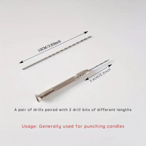 A set of candle Making Punching tools with 2 drill bits of different lengths for candle DIY punching and Art Projects