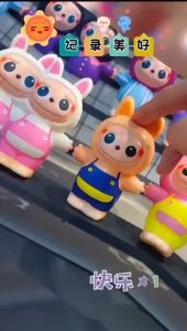 Squishy Labubu Led Size Besar Mainan Pencet Penghilang Stress Mainan Squishy Karakter Lucu