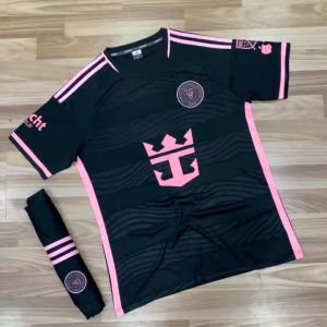 Bộ quần áo Inter Miami Messi Đen Logo Thêu Thun Lạnh Cao Cấp Sân Khách mới nhất M10
