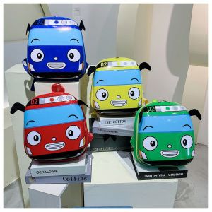Childrens Backpack Boys 2025 New Korean Version Cartoon Car Hard Shell Backpack Fashionable Cute Egg Shell Dual Shoulder Bag