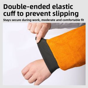 MONLEYTA | Leather Welding Arm Protector Mens Workwear Heat Resistant Special Protective Sleeve for Welding Heat Insulation Wear